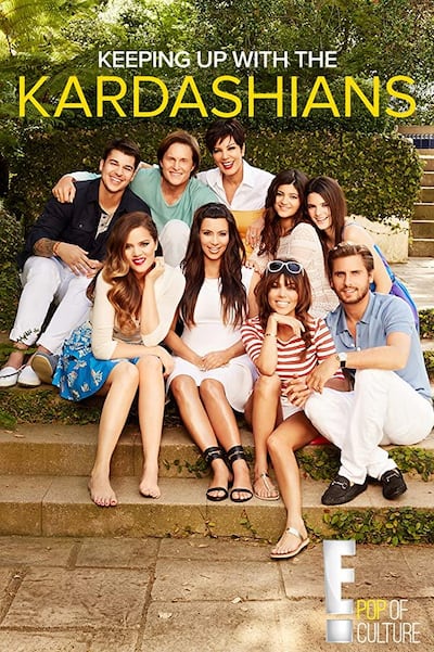 The Kardashian/Jenner family in an early 'Keeping Up with the Kardashians' poster. Courtesy E!