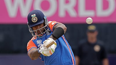 Suryakumar Yadav hit an unbeaten 50 as India defeated the United States by seven wickets in the T20 World Cup match at the Nassau County International Cricket Stadium in New York on June 12, 2024. AP