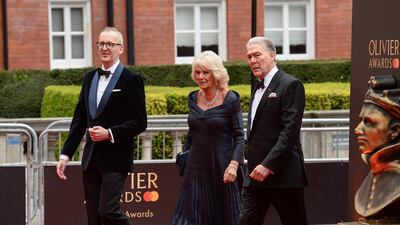Camilla, Duchess of Cornwall arrives at the Olivier Awards at the Royal Albert Hall on April 7, 2019. Getty Images