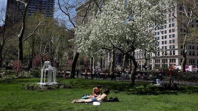 Sunbathers at Madison Square Park in Manhattan, New York. Some areas of the city may be getting more affordable. Shannon Stapleton/Reuters