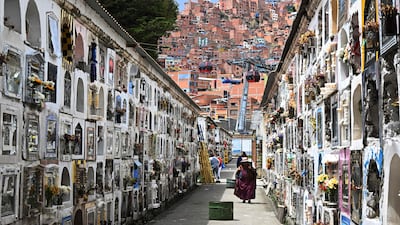 Visitors at the General Cemetery of La Paz, in Bolivia. AFP