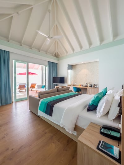 The interior of a water villa. Photo: Siyam World