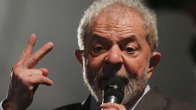 FILE PHOTO - Former Brazilian President Luiz Inacio Lula da Silva speaks after giving testimony to federal judge Sergio Moro in Curitiba, Brazil, May 10, 2017. REUTERS/Paulo Whitaker/File Photo