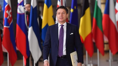 Italian Prime Minister Giuseppe Conte had the budget on his mind as he attended a meeting to endorse the draft Brexit withdrawal agreement in Brussels on Sunday. AFP