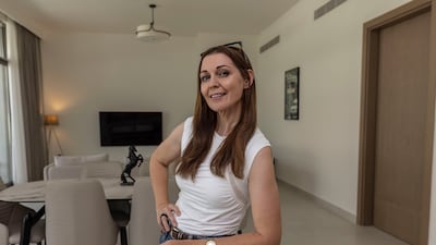 Angela McKillop at her spacious home in Tilal Al Furjan, Jebel Ali. Antonie Robertson / The National