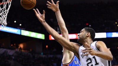 Tim Duncan had 27 points in San Antonio's Game 1 win on Monday night. Larry W Smith / EPA / May 19, 2014