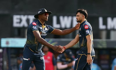 Gujarat Titans' Ashok Sharma, right, is the fastest bowler of IPL 2026. Reuters