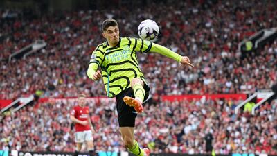 Arsenal's Kai Havertz controls the ball. Getty Images