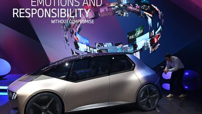The BMW i Vision Circular is what the manufacturer envisages a car of 2040 will be like. AFP