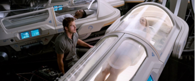A scene from the film Passengers, in which people travel through space in a state of hibernation. Photo: University of Michigan