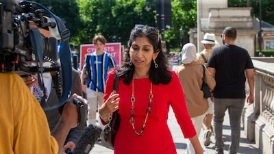 Attorney General Suella Braverman was knocked out in the second round of voting on Thursday. EPA