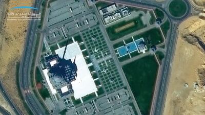 A stunning image of Sharjah’s largest mosque captured by KhalifaSat. Photo: Mohammed bin Rashid Space Centre