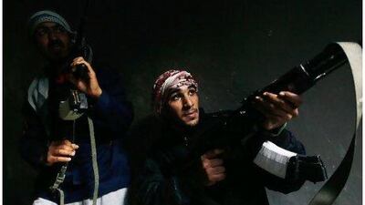 Rebel forces assaulted the downtown positions of troops loyal to Moammar Gaddafi. Chris Hondros / Getty Images