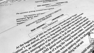 A portion of a once-classified CIA report that disclosed the existence of a drug research programme dubbed "Project Medication". AP