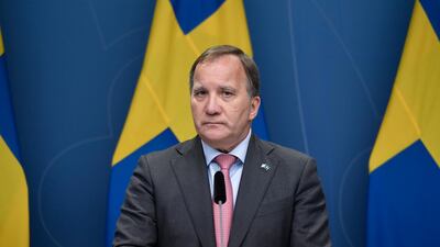 Stefan Lofven announces his resignation as Sweden's prime minister. EPA