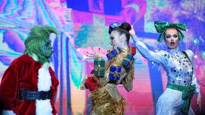 Performers at the Winter Wonderland event at the Maryah Island waterfront promenade.