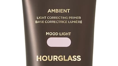 “It’s meant to go under make-up, but throughout the day when you want to look fresh you can pat it on. I’m a big believer in putting things on top of make-up to freshen it up.” Hourglass Ambient Light Correcting Primer. Courtesy Net-a-porter