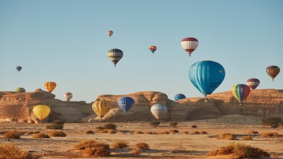 AlUla Skies Festival returns this year with hot air balloons, helicopter tours and drone shows. Photo: Royal Commission For AlUla