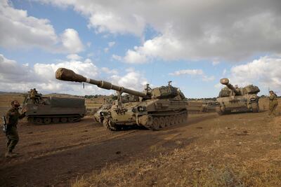 Israeli soldiers take part in an exercise in the Golan Heights near the border with Syria. AFP