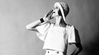 A model wears a sailor-inspired look from the Quant spring/summer collection, 1972. AP
