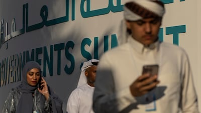 Visitors attending day two of the summit in Dubai. Antonie Robertson / The National