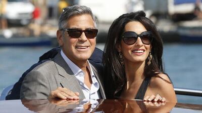 George Clooney, left, and Amal Alamuddin got married in Venice on September 27, 2014. The Italian city of gondolas and palazzi looked like Hollywood on the Adriatic as A-list guests cruised between luxury hotels for the extravaganza Luca Bruno / AP Photo