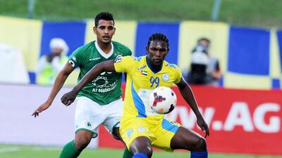 Makhete Diop, right, had offers to move to other clubs but elected to remain with Al Dhafra for a third season. Courtesy Al Ittihad