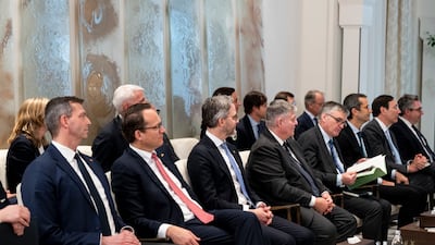 Members of the German delegation. Abdulla Al Bedwawi / UAE Presidential Court