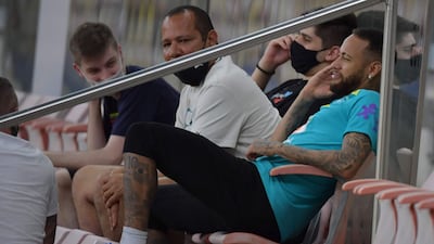 Brazil's Neymar alongside his father Neymar Santos Sr. AFP