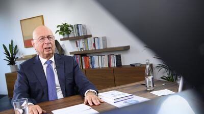 Klaus Schwab, founder and executive chairman of the World Economic Forum, during a virtual press conference to preview the Davos Agenda 2021. EPA