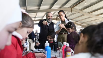 Visiting some of the children supported by humanitarian programmes