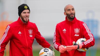 Manchester United goalkeepers David de Gea (left) and Lee Grant.