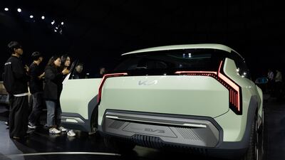 A Kia EV3 concept electric vehicle at the company's EV Day in Yeoju, South Korea. Bloomberg
