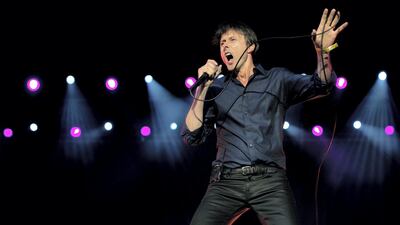 Brett Anderson on stage at the Hop Farm music festival in Kent in 2012. AFP