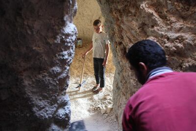 A Syrian man digs a cave in the southern countryside of Idlib province in anticipation of an upcoming government forces offensive. Amer Alhamwe / AFP)