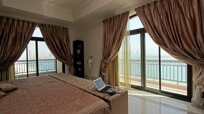 This bedroom has views aplenty of the Arabian Gulf. Courtesy Fine and Country International