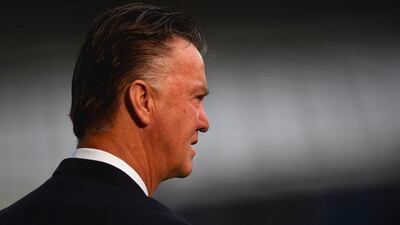 Manchester United manager Louis van Gaal of Manchester United looks on during his side's 1-0 Premier League loss to Manchester City on Sunday at the Etihad Stadium. Laurence Griffiths / Getty Images / November 2, 2014