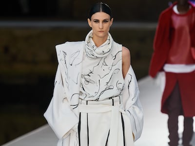 A silk dress covered in artwork by Benni Bosetto, now hand-stitched into the garment, in a process that took more than 900 hours to complete. Courtesy Valentino