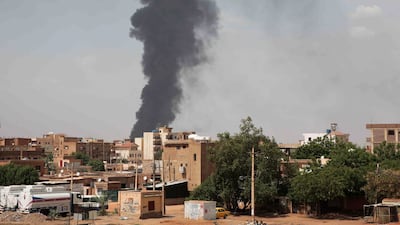 Smoke rises over Khartoum, Sudan, as fighting between the Sudanese army and paramilitary Rapid Support Forces continues. AP