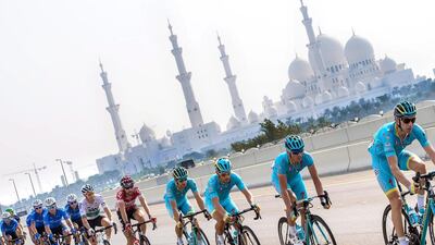 A series of roads are to be closed across Abu Dhabi this week to make way for riders competing in the 2017 Abu Dhabi Tour. Claudio Peri / EPA