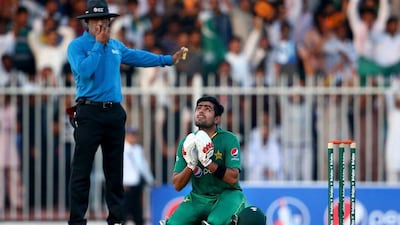 Babar Azman of Pakistan celebrates after reaching his century. Francois Nel / Getty Images