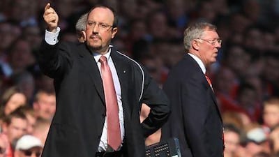 The relationship between Rafa Benitez, left, and Sir Alex Ferguson soured in 2008/09. Mike Egerton / EMPICS Sport