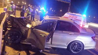 One person has died and 14 others have been injured in several road incidents in Dubai in the past three days. Courtesy Dubai Police