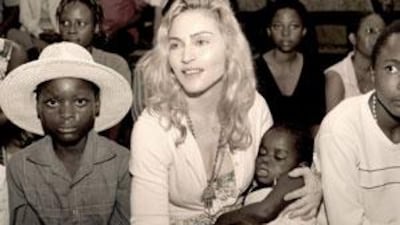 Madonna holds Mercy in Malawi in April.
