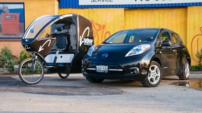 Pluck Tea employs an emission-free delivery service in Toronto called The Drop. Photo: The Drop Distribution