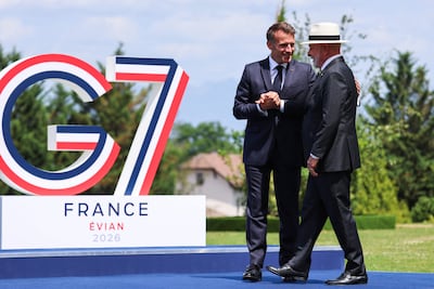 France's President Emmanuel Macron selected different songs for diffrent world leaders, including a Brazilian song for Brazil's president Luiz Inacio Lula Da Silva. AFP