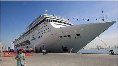 The MSC Lirica is one of the luxury cruise liners that has berthed at Mina Zayed port in Abu Dhabi. The current 2011-2012 cruise season has been Abu Dhabi's busiest to date, with 77 calls from cruise ships, which delivered 160,000 passengers to the emirate. Ravindranath / The National
