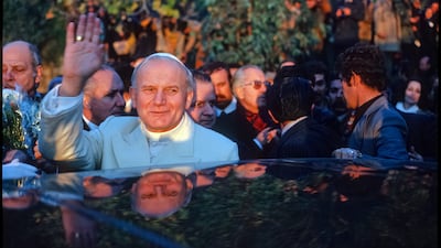 Pope John Paul II leaves the Shrine of Meryem Ana in Ephesus, Turkey, in November 1979. Getty Images