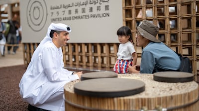 UAE Ambassador to Japan Shihab Alfaheem speaks to Japanese visitors to the UAE pavilion at the recently concluded Osaka Expo. Photo: UAE Pavilion Expo 2025 Osaka