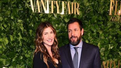 Jackie Sandler and actor husband Adam Sandler, who also received a tribute award. AFP
